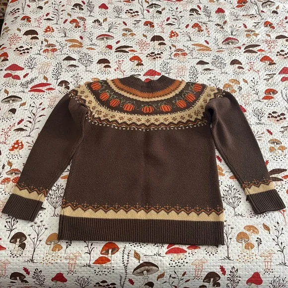 Kiel James Patrick Brown and Tan Patterned Sweater - Picture 3 of 4